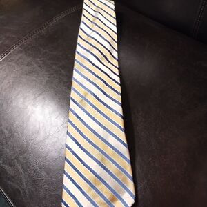 Charter Club Blue and Gold Striped Tie